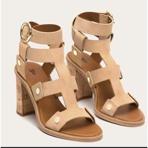 ❕SALE❕ Frye Nina Rivet Leather Heels in Beige